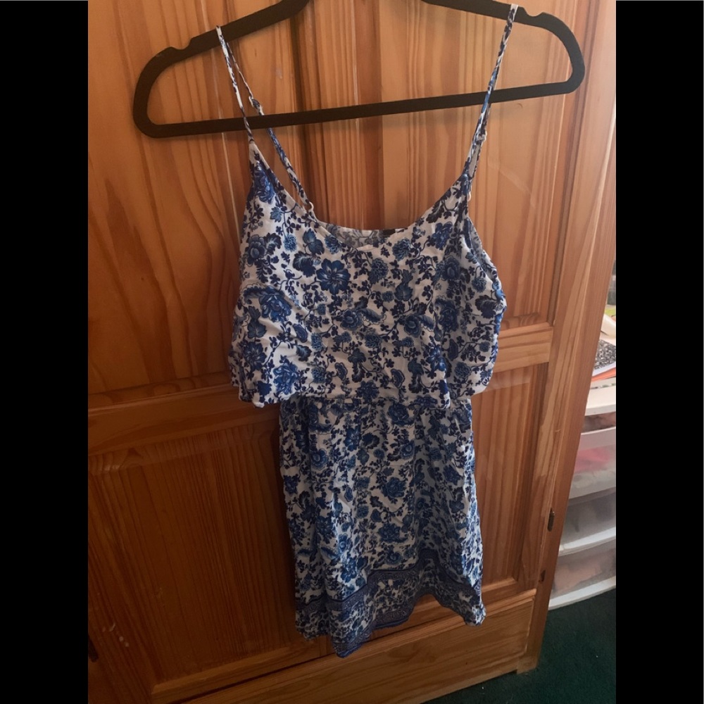 White and blue floral ruffle top H&M Divided Dress